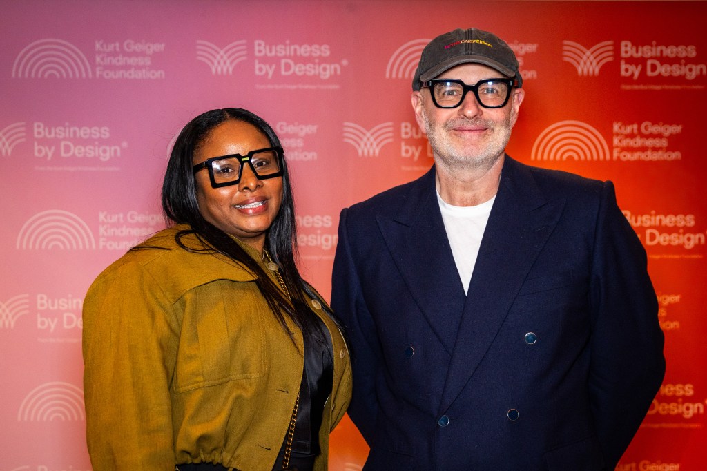 EDITORIAL USE ONLY
Neil Clifford, CEO of Kurt Geiger, and Sophia Johnson, Head of BBD, at the Kurt Geiger's Business by Design Academy graduation ceremony held at The Brewery in East London. Issue date: Tuesday April 1, 2025. PA Photo. Photo credit should read: Ciaran McCrickard/PA Media Assignments