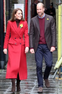 PONTYPRIDD, WALES - FEBRUARY 26: Catherine, Princess of Wales and Prince William, Prince of Wales during a visit to Pontypridd Market on February 26, 2025 in Pontypridd, Wales. In December 2024, Pontypridd was one of a number of towns across Wales which was hit by severe flooding as a result of Storm Bert and Storm Darragh. The Prince and Princess met with local residents, learning about their experiences and the impact of recent events in the town. (Photo by Chris Jackson/Getty Images)
