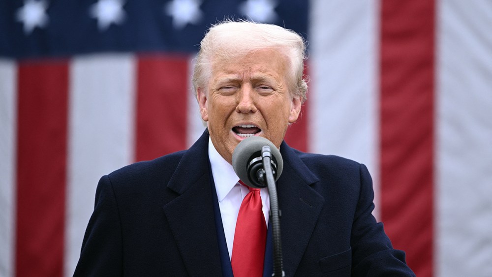 US President Donald Trump delivers remarks on reciprocal tariffs during an event in the Rose Garden entitled "Make America Wealthy Again" at the White House in Washington, DC, on April 2, 2025. Trump geared up to unveil sweeping new "Liberation Day" tariffs in a move that threatens to ignite a devastating global trade war. Key US trading partners including the European Union and Britain said they were preparing their responses to Trump's escalation, as nervous markets fell in Europe and America. (Photo by Brendan SMIALOWSKI / AFP) (Photo by BRENDAN SMIALOWSKI/AFP via Getty Images)