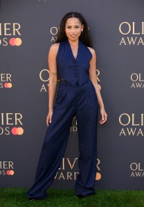 LONDON, ENGLAND - APRIL 06: Amber Gillattends The Olivier Awards 2025 at The Royal Albert Hall on April 06, 2025 in London, England. (Photo by Karwai Tang/WireImage)