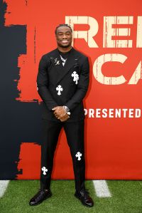 GREEN BAY, WISCONSIN - APRIL 24: Quarterback Jalen Milroe of Alabama arrives prior to the 2025 NFL Draft at Lambeau Field on April 24, 2025 in Green Bay, Wisconsin.  (Photo by Michael Reaves/Getty Images)
