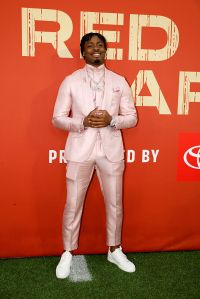 GREEN BAY, WISCONSIN - APRIL 24: Safety Malaki Starks of Georgia arrives prior to the 2025 NFL Draft at Lambeau Field on April 24, 2025 in Green Bay, Wisconsin.  (Photo by Michael Reaves/Getty Images)