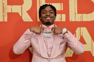 GREEN BAY, WISCONSIN - APRIL 24: Safety Malaki Starks of Georgia arrives prior to the 2025 NFL Draft at Lambeau Field on April 24, 2025 in Green Bay, Wisconsin.  (Photo by Michael Reaves/Getty Images)