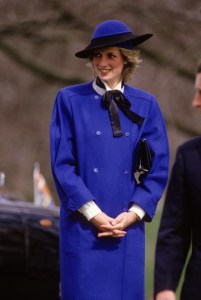 HEREFORD - APRIL 9:  Diana Princess of Wales on a visit to Hereford Cathedral on April 9, 1985 in Hereford, Herfordshire. Her outfit was designed by Bellville Sassoon. (Photo by David Levenson/Getty Images)