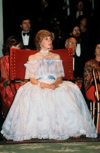 LONDON, UNITED KINGDOM - NOVEMBER 04:  Princess Diana At The Victoria & Albert Museum Attending The 'slendours Of The Gonzagas' Exhibition Wearing A Dress Designed By Fashion Designers Bellville Sassoon  (Photo by Tim Graham Photo Library via Getty Images)
