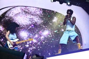 SAINt JHN (R) at the 2025 Coachella Valley Music And Arts Festival on April 11, 2025 in Indio, California.