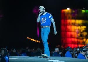 Post Malone at the 2025 Coachella Valley Music And Arts Festival on April 13, 2025 in Indio, California.