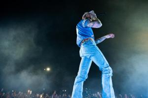 Post Malone at the 2025 Coachella Valley Music And Arts Festival on April 13, 2025 in Indio, California.