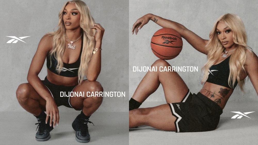 WNBA star DiJonai Carrington wearing Reebok.