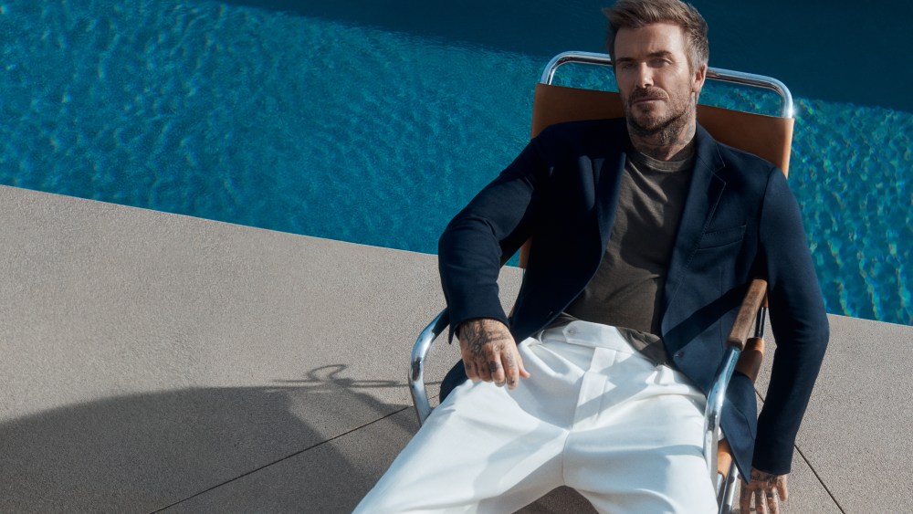 David Beckham in a look from his first Beckham x Boss collection.