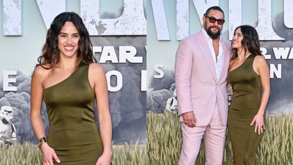 Adria Arjona and Jason Momoa at the "Andor" special event in London.
