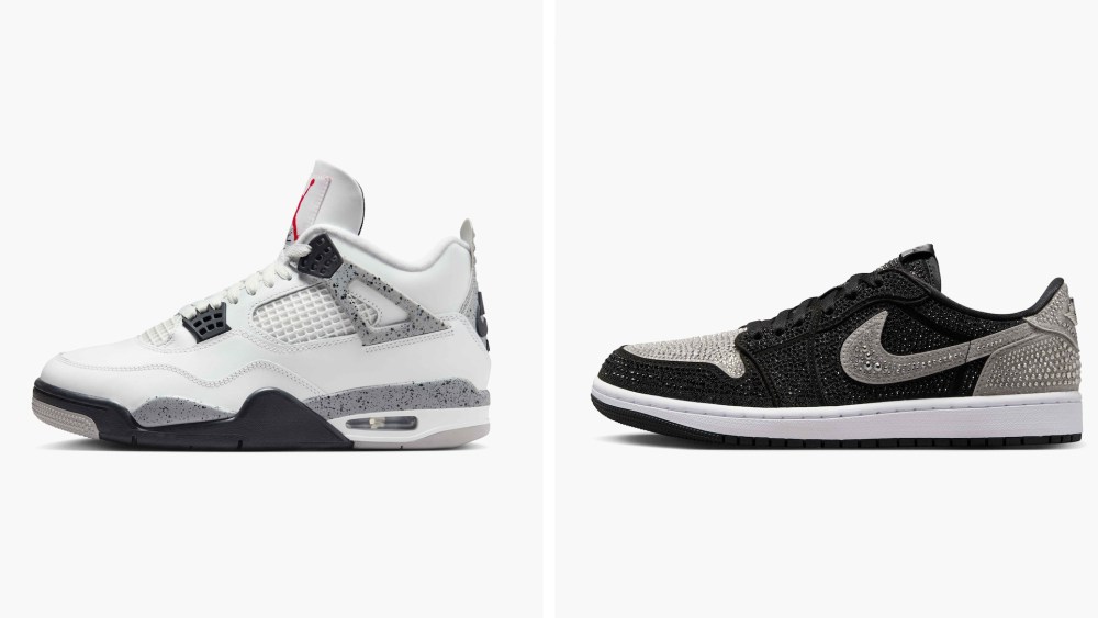 The Air Jordan 1 High "UNC Reimagined" (left) and Air Jordan 4 "White Cement" are two of the biggest Air Jordan releases of May.