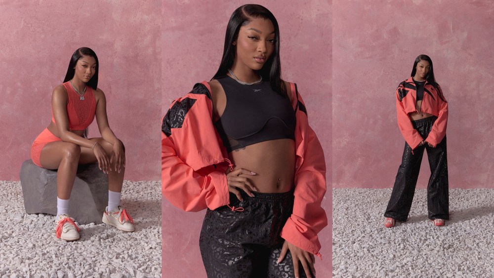 Angel Reese styles looks from her Reebok co-designed spring 2025 collection.
