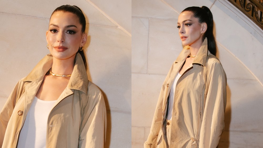 Anne Hathaway at the Ralph Lauren fall 2025 ready-to-wear show.