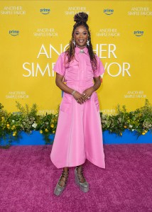 Guest at the "Another Simple Favor" Premiere held at Jazz at Lincoln Center on April 27, 2025 in New York, New York.