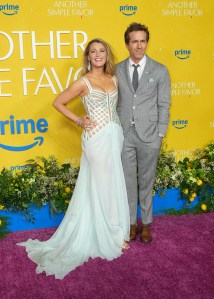 Blake Lively, Ryan Reynolds at the "Another Simple Favor" Premiere held at Jazz at Lincoln Center on April 27, 2025 in New York, New York.