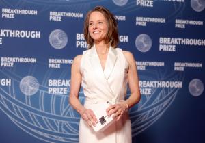 Jodie Foster at The 11th Breakthrough Prize Ceremony held at Barker Hanger on April 05, 2025 in Santa Monica, California.