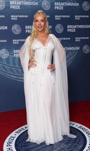 Christina Aguilera at The 11th Breakthrough Prize Ceremony held at Barker Hanger on April 05, 2025 in Santa Monica, California.