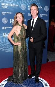 Shauna Robertson, Edward Norton at The 11th Breakthrough Prize Ceremony held at Barker Hanger on April 05, 2025 in Santa Monica, California.
