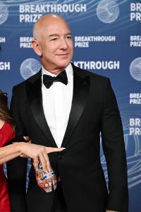 Jeff Bezos at The 11th Breakthrough Prize Ceremony held at Barker Hanger on April 05, 2025 in Santa Monica, California.