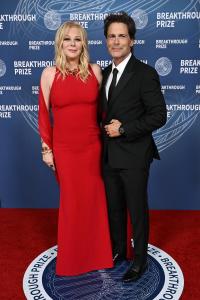 Sheryl Berkoff, Rob Lowe at The 11th Breakthrough Prize Ceremony held at Barker Hanger on April 05, 2025 in Santa Monica, California.