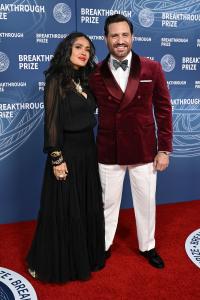 Salma Hayek Pinault, Édgar Ramírez at The 11th Breakthrough Prize Ceremony held at Barker Hanger on April 05, 2025 in Santa Monica, California.