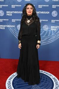 Salma Hayek Pinault at The 11th Breakthrough Prize Ceremony held at Barker Hanger on April 05, 2025 in Santa Monica, California.