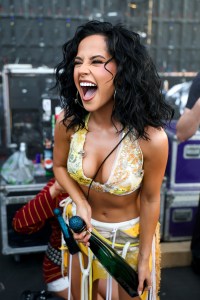 INDIO, CALIFORNIA - APRIL 11: (FOR EDITORIAL USE ONLY) Becky G poses backstage at the Outdoor Theatre during the 2025 Coachella Valley Music and Arts Festival at Empire Polo Club on April 11, 2025 in Indio, California. (Photo by Frazer Harrison/Getty Images for Coachella)