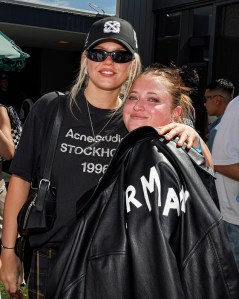 Renee Rapp, Lucie Berman at the 2025 Interscope and Capitol Records Coachella Party on April 12, 2025 in Palm Springs, California.