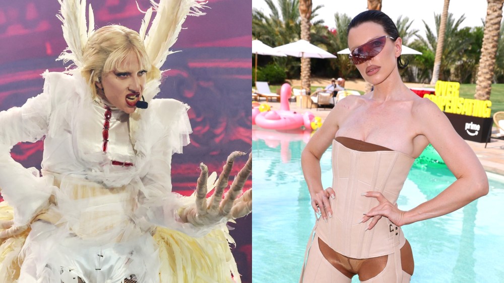 Lady Gaga and Julia Fox at Coachella 2025.