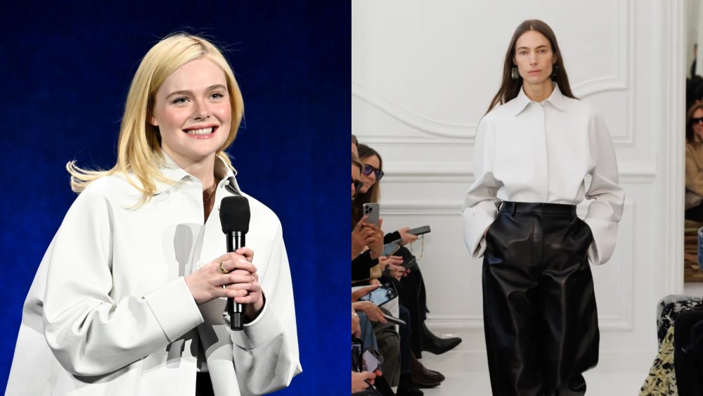 Elle Fanning wears a look from Givenchy's fall 2025 ready-to-wear collection at CinemaCon 2025.