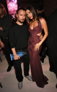 Anthony Vaccarello and Hailey Bieber