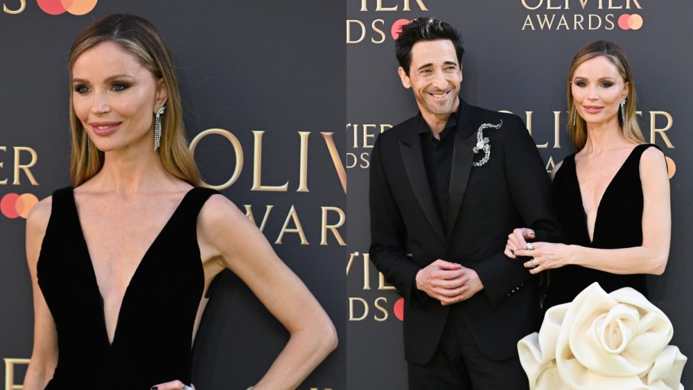 Georgina Chapman and Adrien Brody at the Olivier Awards 2025.