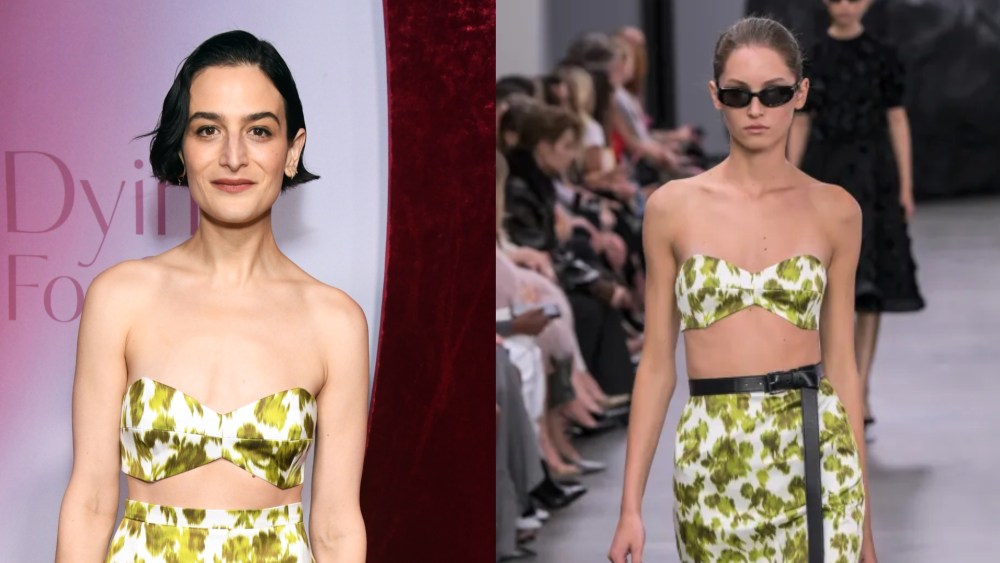 Jenny Slate wears Michael Kors Collection spring 2025 to the "Dying for Sex" premiere in New York City.