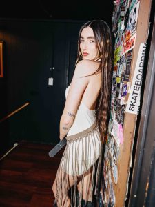Judeline poses backstage at the Roxy before a performance