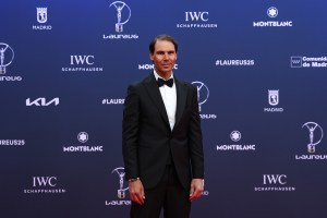 MADRID, SPAIN - APRIL 21: Rafa Nadal poses at the Laureus World Sports Awards Madrid 2025 at Galer√≠a de Cristal on April 21, 2025 in Madrid, Spain. (Photo by Angel Martinez/Getty Images for Laureus)