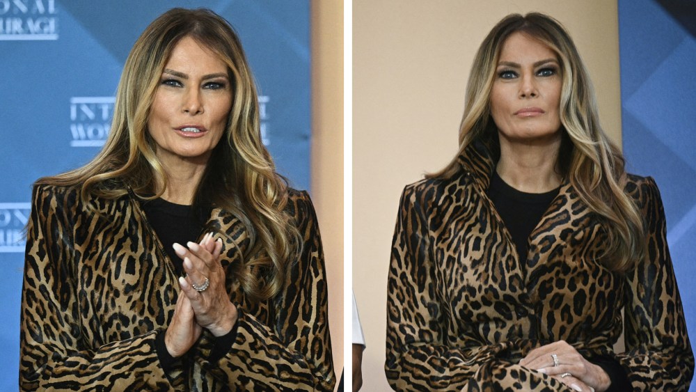Melania Trump Women of Courage Awards 2025, Milly Park leopard print coat