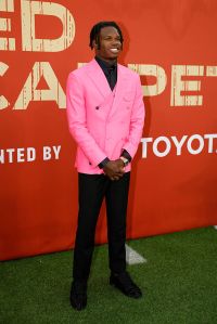GREEN BAY, WISCONSIN - APRIL 24: Wide Receiver/Cornerback Travis Hunter of Colorado arrives prior to the 2025 NFL Draft at Lambeau Field on April 24, 2025 in Green Bay, Wisconsin.  (Photo by Michael Reaves/Getty Images)