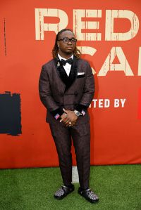 GREEN BAY, WISCONSIN - APRIL 24: Running Back Ashton Jeanty of Boise State arrives prior to the 2025 NFL Draft at Lambeau Field on April 24, 2025 in Green Bay, Wisconsin.  (Photo by Michael Reaves/Getty Images)