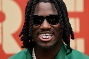 GREEN BAY, WISCONSIN - APRIL 24: Edge Rusher Shemar Stewart of Texas A&M arrives prior to the 2025 NFL Draft at Lambeau Field on April 24, 2025 in Green Bay, Wisconsin.  (Photo by Michael Reaves/Getty Images)