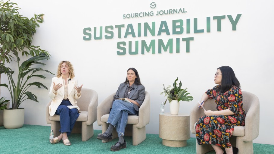 From left: Michelle Gabriel, program director of IE New York College (IENYC); Liz Ricketts, co-founder and executive director at The Or Foundation; and Jasmin Malik Chua, sourcing and labor editor at Sourcing Journal.