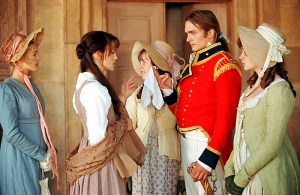 PRIDE AND PREJUDICE, Rosamund Pike, Keira Knightley, Jena Malone, Rupert Friend, Carey Mulligan, 2005, (c) Focus Features/courtesy Everett Collection
