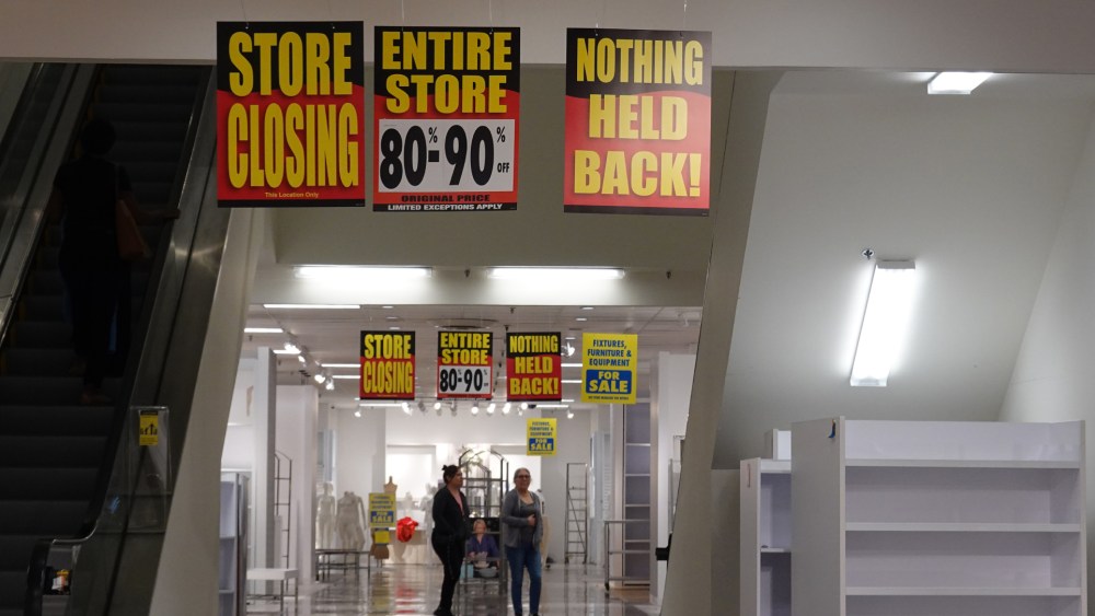SAN BRUNO, CALIFORNIA - MAY 22: Customers shop at a JCPenney store that is set to close on May 22, 2025 in San Francisco, California. Retailer JCPenney will permanently close seven of its stores across the United States on Sunday, May 25, as the company continues to restructure after filing for bankruptcy in 2020. (Photo by Justin Sullivan/Getty Images)