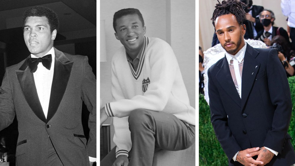 Muhammad Ali, Arthur Ashe and Louis Hamilton, stylish black male athletes