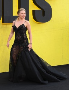 LONDON, ENGLAND - APRIL 22: Florence Pugh attends the "Thunderbolts*" UK Special Screening at Cineworld Leicester Square on April 22, 2025 in London, England. (Photo by Joe Maher/Getty Images)
