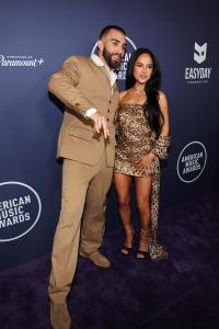 Manuel Turizo, Becky G at the 2025 American Music Awards held at the Fontainebleau Las Vegas on May 26, 2025 in Las Vegas, Nevada.