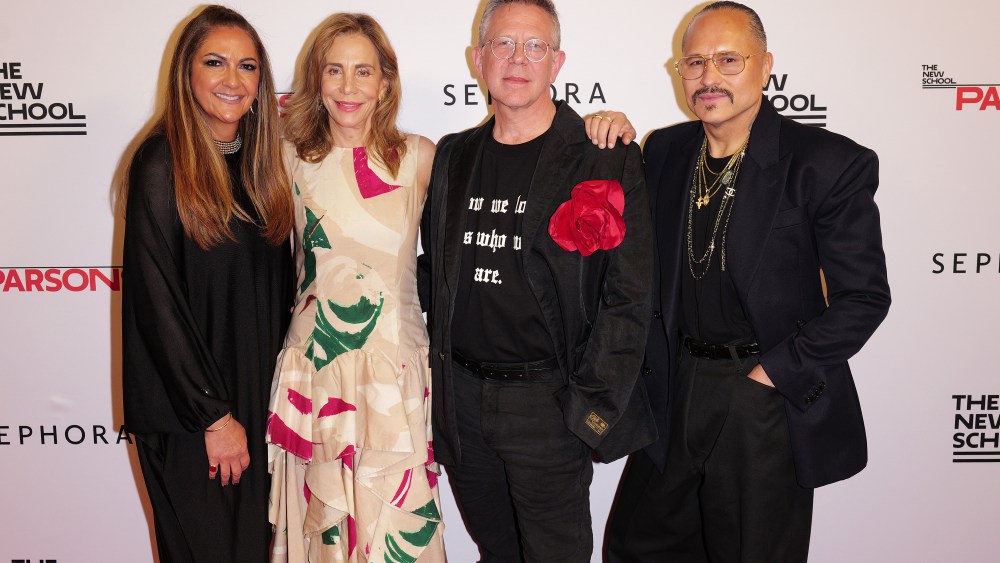 NEW YORK, NEW YORK - MAY 20: (L-R) Artemis Patrick, Madelyn Wils, Joel Towers, and Willy Chavarria attend the Parsons benefit 2025 on May 20, 2025 in New York City. (Photo by Craig Barritt/Getty Images for The New School)