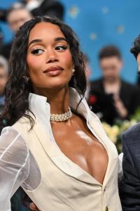 Laura Harrier at The 2025 Met Gala Celebrating "Superfine: Tailoring Black Style" held at the Metropolitan Museum of Art on May 05, 2025 in New York, New York.