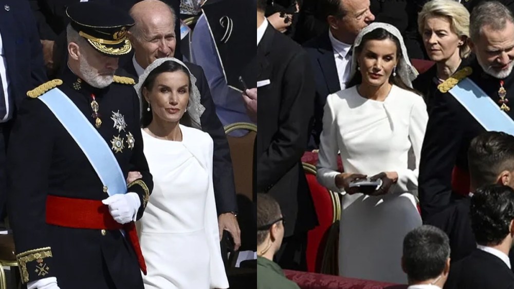 King Felipe VI of Spain and Queen Letizia of Spain arrive ahead of the Inauguration Mass of Pope Leo XIV in St Peter's Square on May 18, 2025 in Vatican City, Vatican.