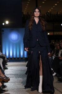Yuxiang Xiong, Critic Award Winner, Sportswear, at the 2025 Future of Fashion runway show